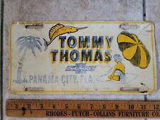 Vintage Tommy Thomas Chevy Dealer Booster License Plate Panama City Florida Sign picture
