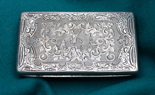 Viennese Engraved .900 Silver Snuff Box With a Gold Washed Interior picture
