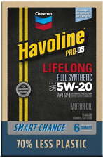 Chevron Havoline Lifelong 5W-20 Full Synthetic Motor Oil, 6 Quarts picture