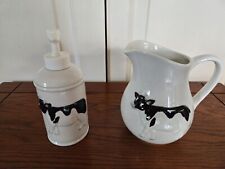Vintage Otagiri Ceramic Cow Creamer and Soap Dispenser Japan picture