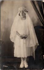 Belleville NJ Josephine Dimeo First Communion Beautiful Girl in Veil Postcard Y4 picture