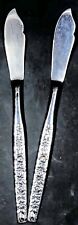 2 Vintage 1974 Oneida Rogers Malibu Flat Butter Knives Stainless Wildflower  picture