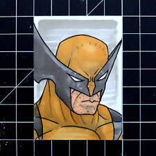 1 of 1 Extremely Rare Sketch Card of X-Men's Wolverine - Brown Costume Hot picture