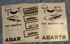 Lot of 4 Vintage Original 1959 FIAT ABARTH 750 Roadster 8.25x11 Magazine Ad picture