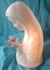 Vintage Westminster Ceramic Madonna Virgin Mary with Rose Night Light Table Lamp picture