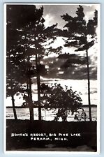 Perham Minnesota MN Postcard RPPC Photo Bowen's Resort Big Pine Lake c1940's picture