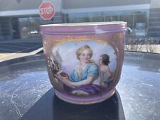 French 19th Century Sevres Pink Porcelain Footed Bowl/planter/ice Bucket 8” picture