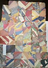 Lot of 60 Vintage Quilt Blocks, 9x9 Feedsack Prints picture