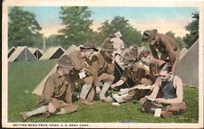 Postcard WWI News From Home Infantry Soldiers Mail Call Letters Tent Army Camp picture