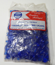 NOS 144 pcs Blue Narco Twinkle Ceramic Christmas Tree Lights Bulb Style 97x  picture