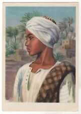 1958 Handsome Boy Egypt Africa Black Americana ART Russian Soviet OLD Postcard picture
