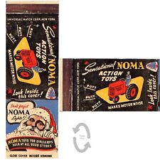 Vintage Matchbook Cover Noma Action Toys Tractor Christmas Santa Lights 1940s picture