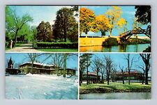 Oshkosh WI-Wisconsin, Jesuit Retreat House, Seasons, Vintage c1988 Postcard picture
