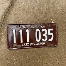 1959 Illinois License Plate Auto Tag Garage Decor Repeat Repeating 111 035 picture