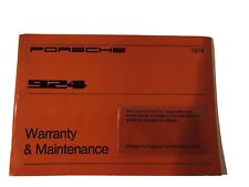 924 FACTORY Original and Porsche 1978  924 Warranty And Maintenance Book picture