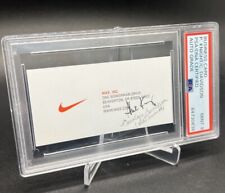 Phil Knight Autograph Vintage Nike Shoe Busines Card Carolyn Davidson PSA 9 picture
