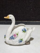 Vintage Von Schierholz Germany Porcelain Golden Beak Swan Vase or Planter picture
