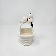 Vintage United Features Peanuts Snoopy Ceramic Basket Schulz Made In Japan 1958 picture