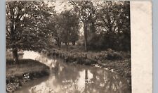 A WOODED CREEK basswood wi real photo postcard rppc wisconsin history picture