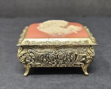 Vintage Sankyo Cameo Wind-up Musical Jewelry Trinket Box Made In Japan picture