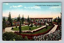 CA- California, Aerial A Beautiful Italian Garden, Antique, Vintage Postcard picture