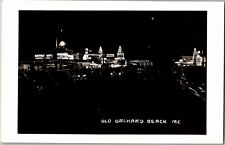 RPPC Old Orchard Beach Maine at Night Vintage Postcard Q03 picture