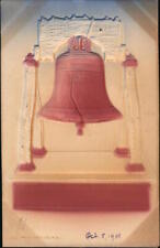 Patriotic 1908 Liberty Bell-Philadelphia,PA Airbrushed Ill. Post Card Co. picture