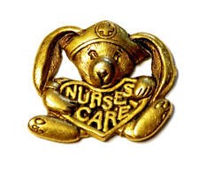 NURSES CARE ~ NICE GOLD TONE MONARCH CREATION LAPEL PIN picture