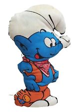 Vintage 1980's Cowboy Smurf Pillow Stuffed Double Sided Doll Peyo & S.E.P.P. picture