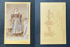 Moosbrugger, Bozen, Tyrol, woman in regional costume, circa 1880, watercolor CDV picture