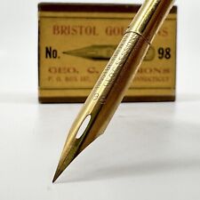 Geo C Sessions Bristol Gold Pens No.98 Pen Nibs for Dip Pens Gold Plated Vtg picture