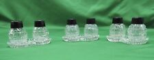 Set Of 3 Vintage Personal Salt/Pepper Shakers Cut Glass Preowned Bakelite Tops picture