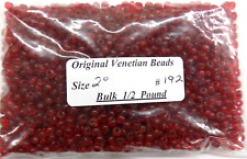 1/2# Pound Medium Ruby Red 2/0 Pony Venetian African Trade Beads #192 picture