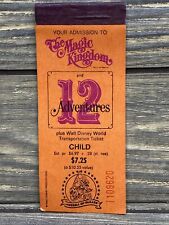 Vintage Disney Magic Kingdom Child Admission Transportation Ticket Booklet 12 picture