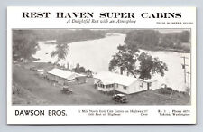 Rest Haven Super Cabins Motel Dawson Bros Yakima Washington WA Postcard picture