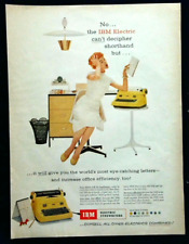 1956 vintage IBM electric typewriter print ad, Can't decipher shorthand picture
