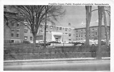 GREENFIELD, MA Massachusetts  FRANKLIN COUNTY HOSPITAL  50's Cars  B&W Postcard picture