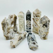 Natural Sphalerite Towers with Geode Druzy Inclusions Heal Crystal Wand Obelisk picture