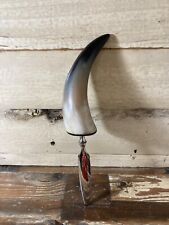 Magnificent Letter  Opener with Horn Handle Vintage Style Silver Color STUNNING picture