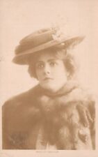 Postcard Real Photo 1907 Miss Lilly Brayton Portrait Fancy Hat Fur Coat RPPC picture