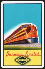 Vintage playing card ILLINOIS CENTRAL railroad Panama Limited with train picture picture