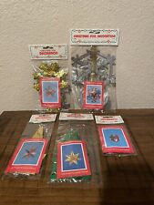 5 Vintage Foil Honeycomb Christmas Decorations 1986 Taiwan *New Old Stock* picture