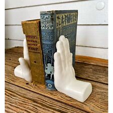 Vintage 1970s Hand Palms Ceramic Bookends Left Hands Retro Funky picture