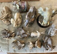 MIXED ELEPHANT STATUES Lot of 12 Vintage Assortment picture