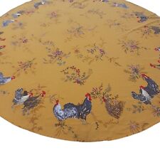 Farm House Cottagecore Round Tablecloth Roosters 65