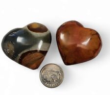 Polychrome Jasper Polished Hearts Madagascar 43.9 grams. 2 Piece Lot picture