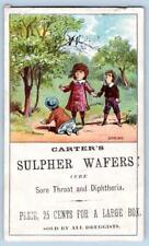 1880's CARTER'S SULPHER SULPHUR WAFERS CURES SORE THROAT DIPHTHERIA QUACKERY picture