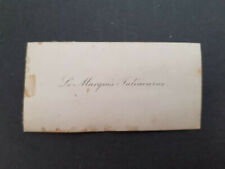 c1850/60s Calling Card  Le Marquis Taliacarne to Mrs Johnson picture
