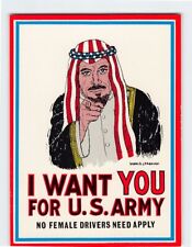 Postcard I Want You For U.S. Army, No Female Drivers Need Apply picture