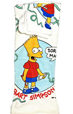 VTG BART SIMPSONS BEACH / BATH TOWEL Wash Cloth 1990 SORRY MAN Toothpaste NOS picture